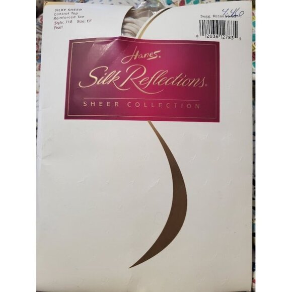 Hanes Silk Reflections Sheer Collection Control Top Pantyhose Size EF Pearl - Picture 1 of 3